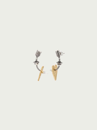 Vintage Silver Heart Shield Earrings