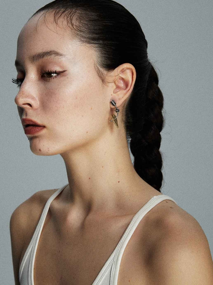 Vintage Silver Heart Shield Earrings