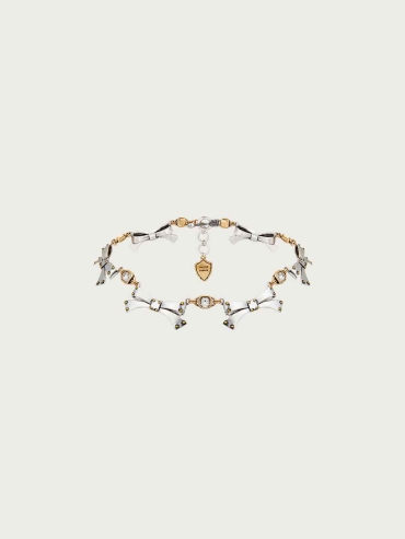 Vintage Silver Bow Zircon Choker