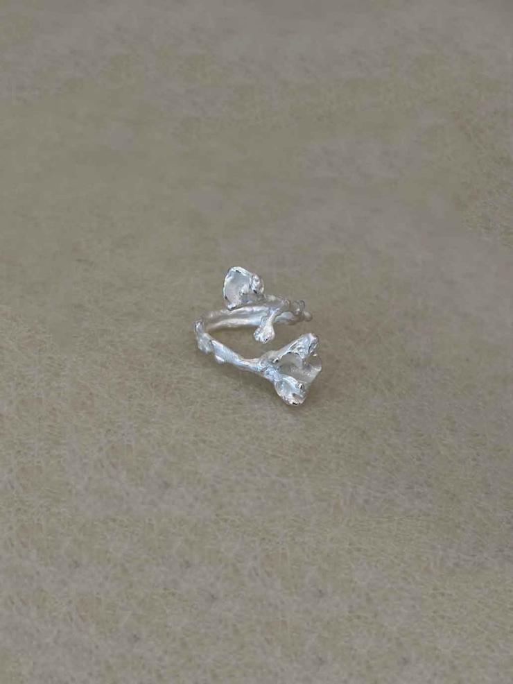 Silver Double Flower Ring