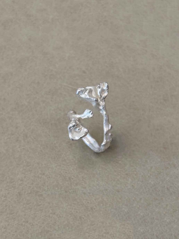 Silver Double Flower Ring