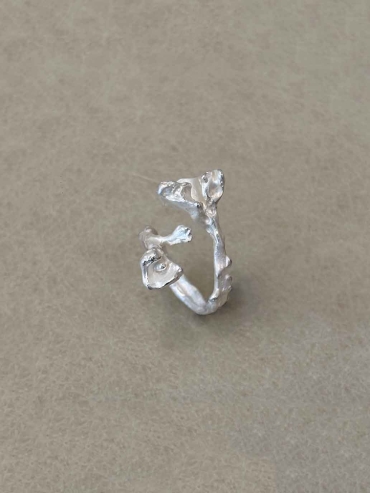 Silver Double Flower Ring