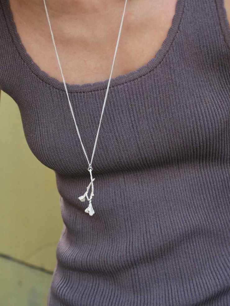 Silver Double Flower Pendant