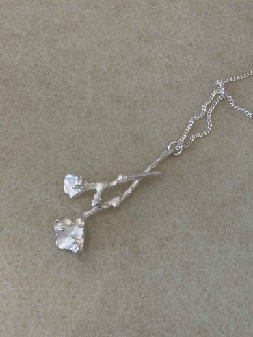 Silver Double Flower Pendant