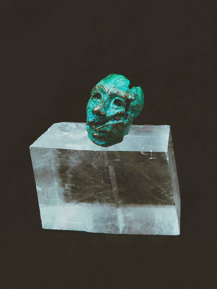 Dual Face in Purple Copper Brooch