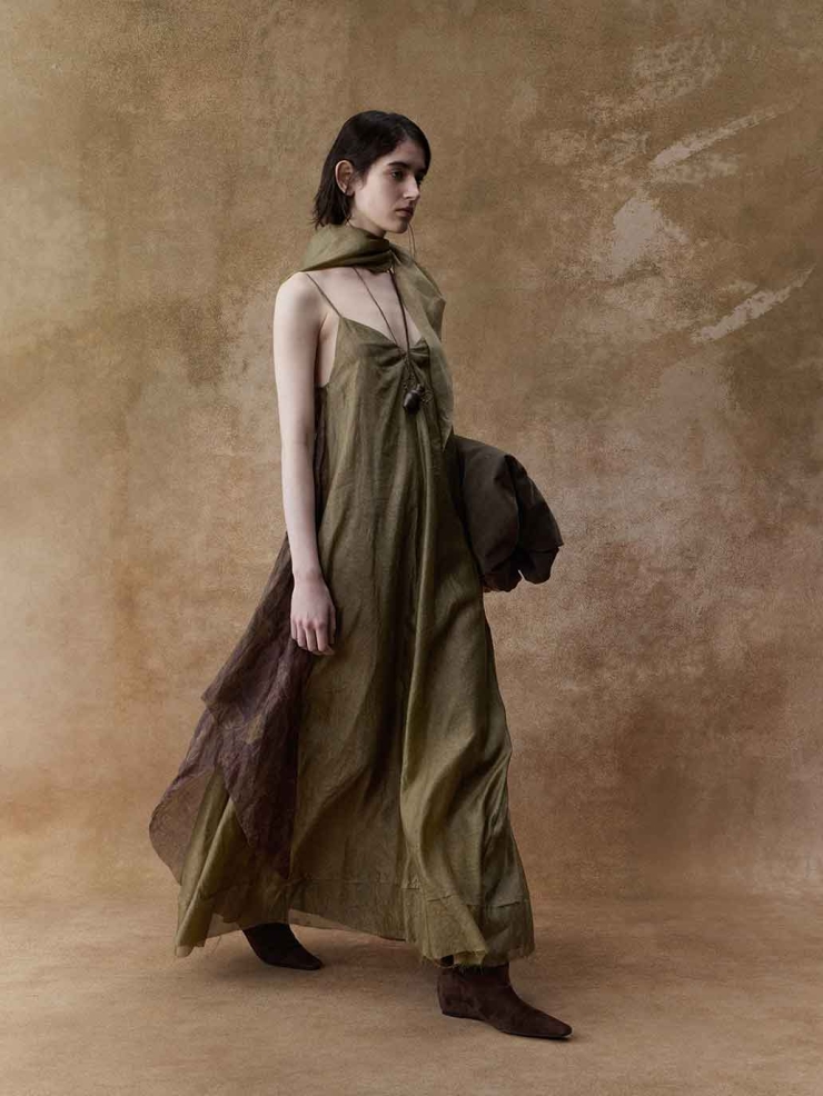 Brown Colorblock Print Dress
