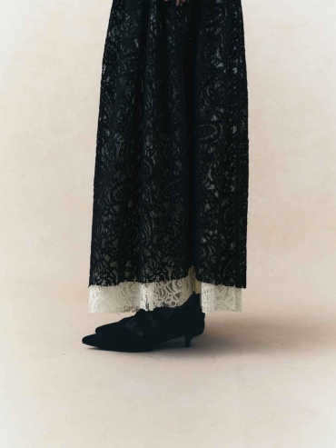 Black Square-Neck Low-Waist Tiered Dress