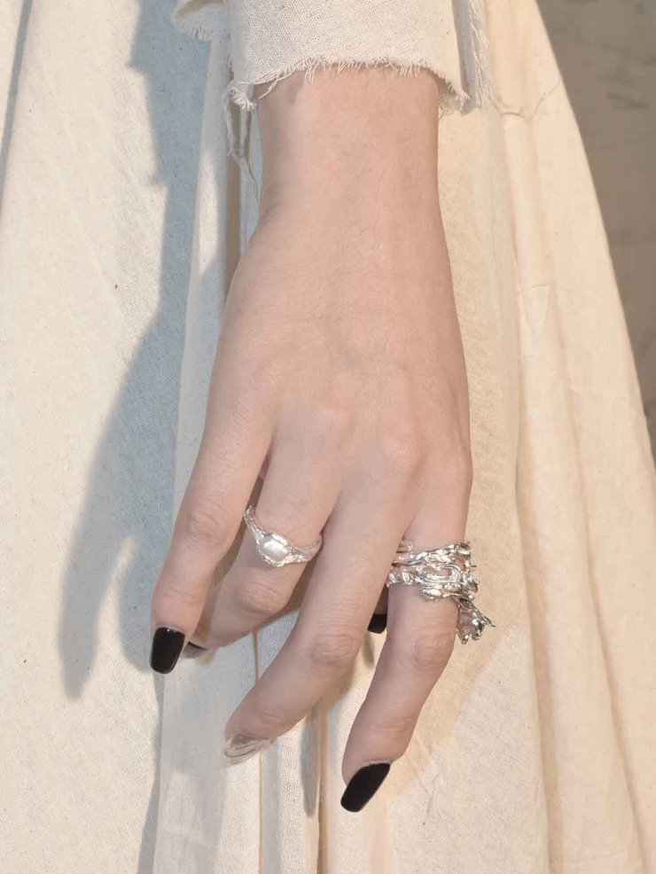 Silver Mini Baroque Pearl Ring