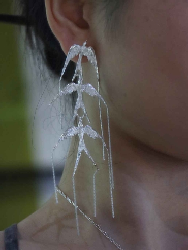Silver Swallow Trail Stud Earring - Single