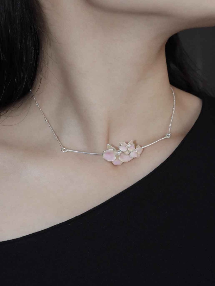 Pink Orchid Necklace