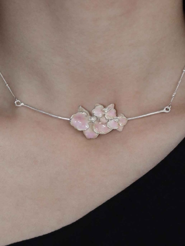 Pink Orchid Necklace