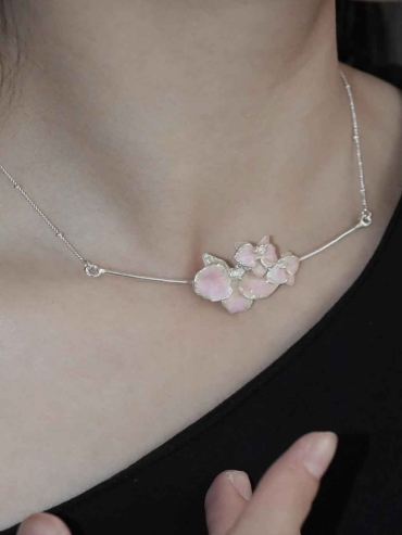 Pink Orchid Necklace