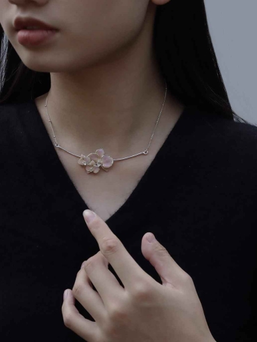 Pink Orchid Necklace