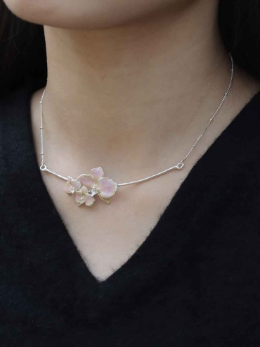 Pink Orchid Necklace