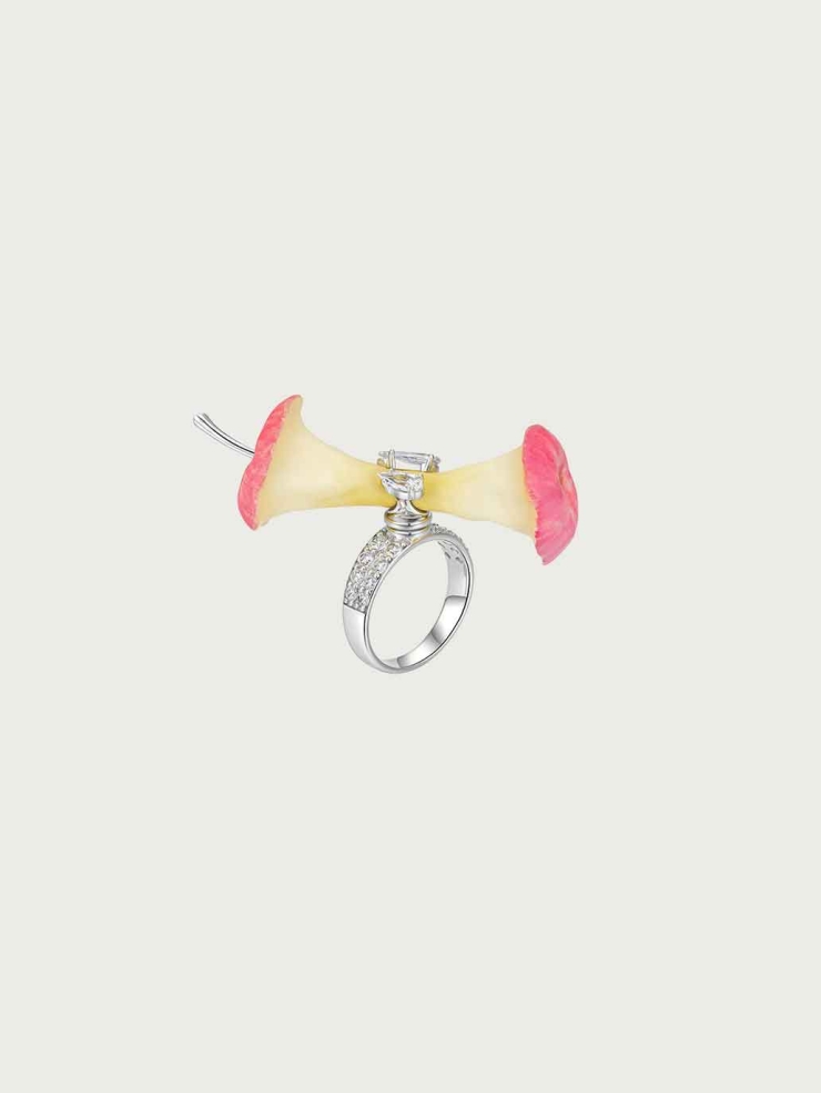 Pink Apple Core Ring