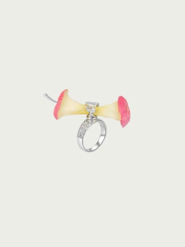 Pink Apple Core Ring