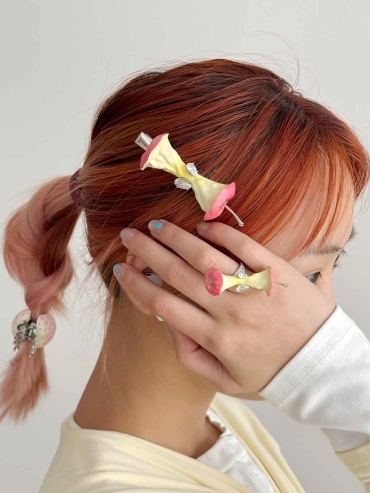 Pink Apple Core Ring