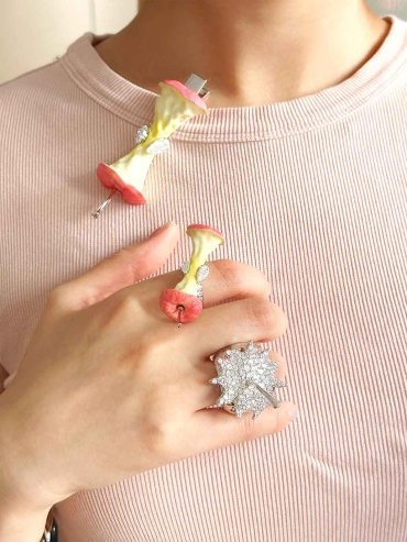 Pink Apple Core Ring