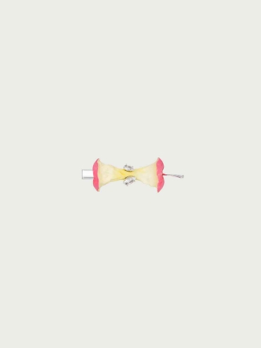 Pink Apple Core Hair Clip