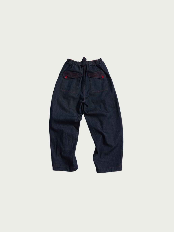 Navy Relaxed-fit Denim Pants