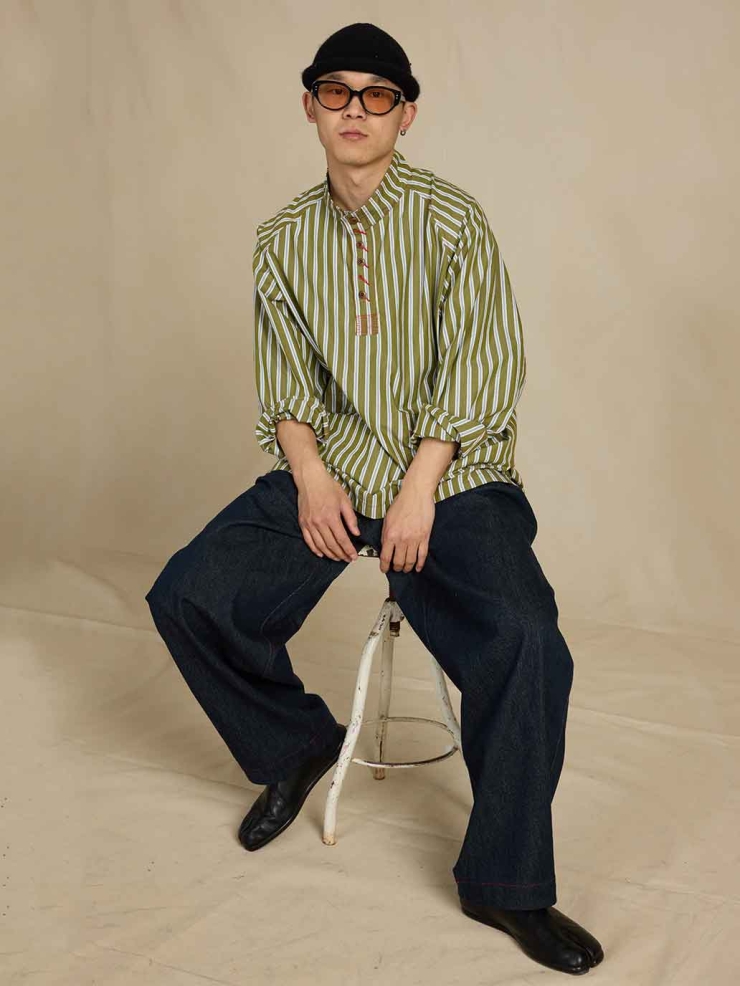 Navy Relaxed-fit Denim Pants
