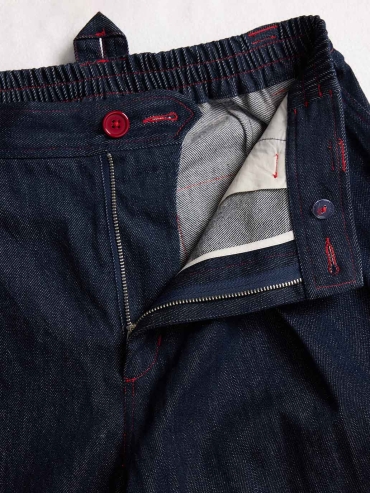 Navy Relaxed-fit Denim Pants