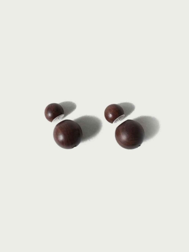 Compounded Large  Orb  Earrings in  Zebra  Wood