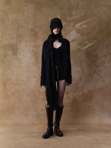 Black Wool-Lace Shirt