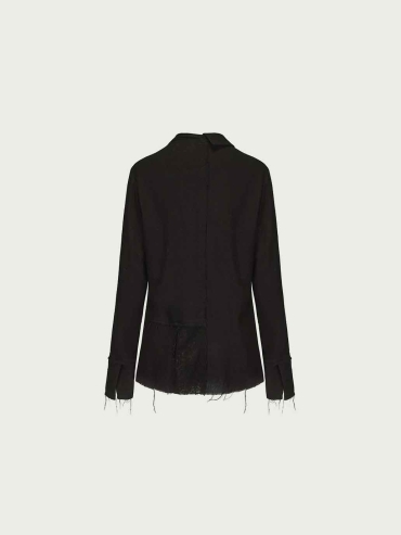 Black Wool-Lace Shirt