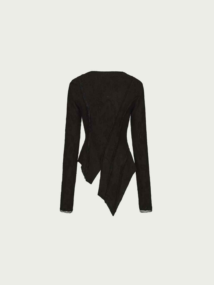 Black Layered-Effect Top