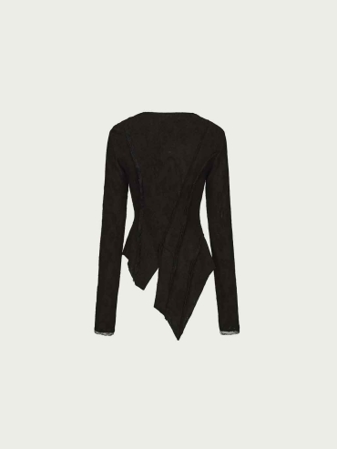 Black Layered-Effect Top