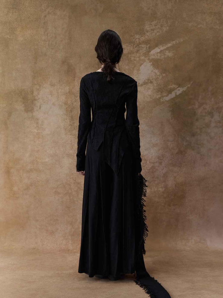 Black Layered-Effect Top