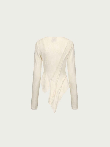White Layered-Effect Top
