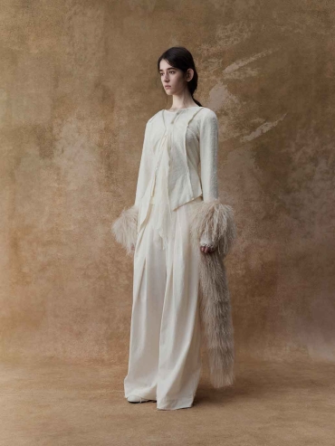 White Layered-Effect Top