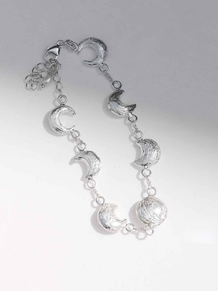 Silver Rising Moon Bracelet