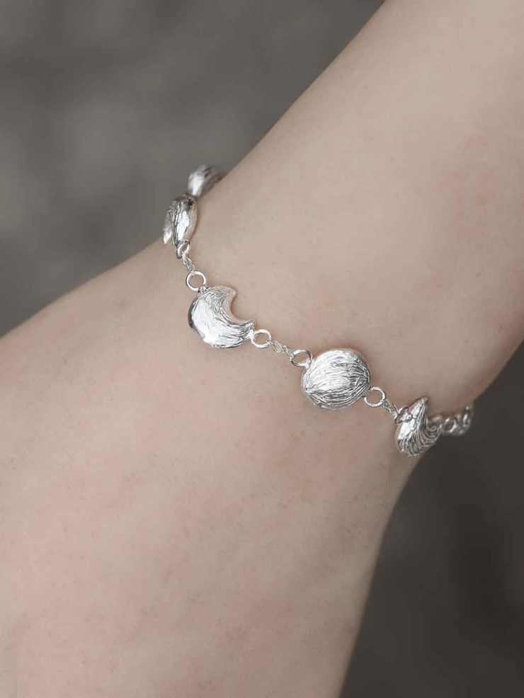 Silver Rising Moon Bracelet