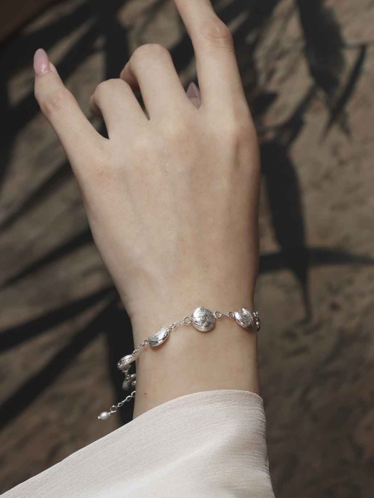 Silver Rising Moon Bracelet