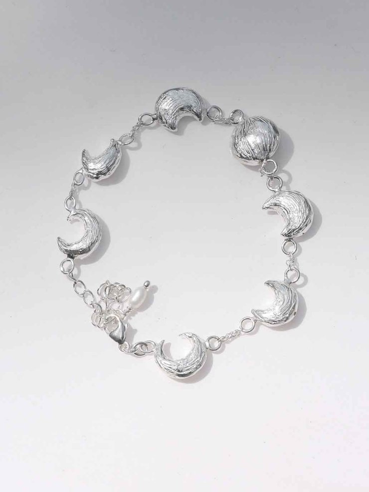Silver Rising Moon Bracelet