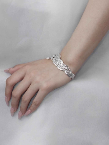 Silver Rising Moon Bracelet