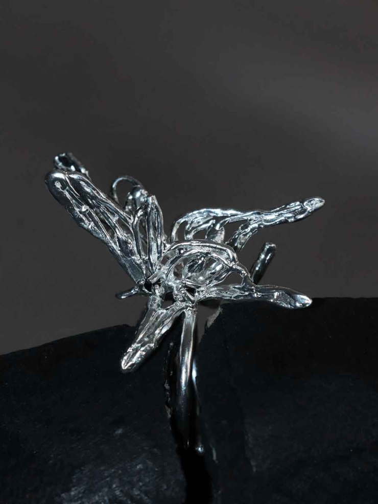 Silver Dancing Butterfly Ring