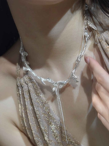 Silver Phoenix Branch Necklace