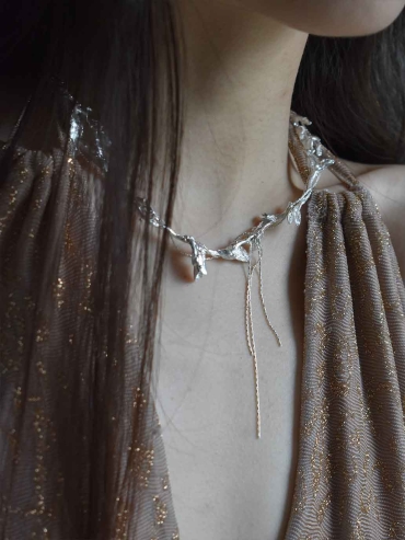 Silver Phoenix Branch Necklace