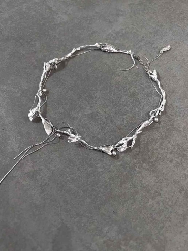 Silver Phoenix Branch Necklace