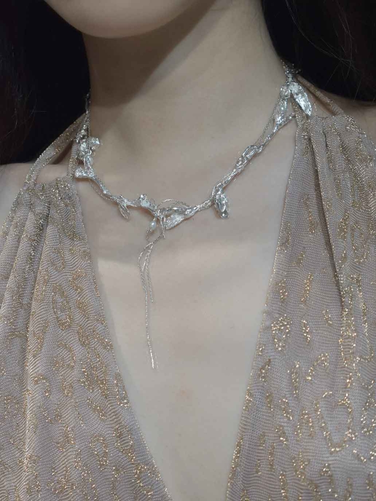 Silver Phoenix Branch Necklace