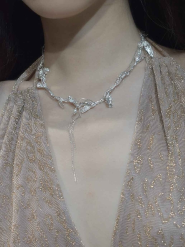 Silver Phoenix Branch Necklace