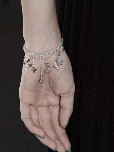 Silver Butterfly Cluster Bracelet