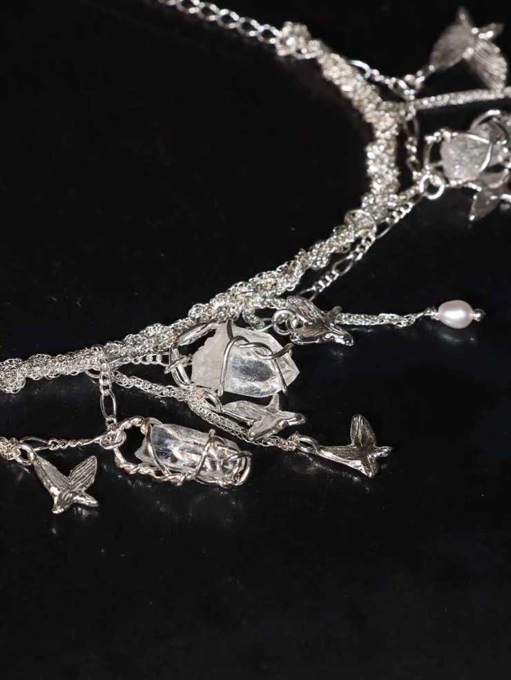 Silver Butterfly Cluster Bracelet