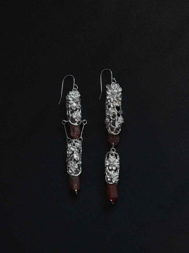 Red Shadow Mountain Hook Earring- Single