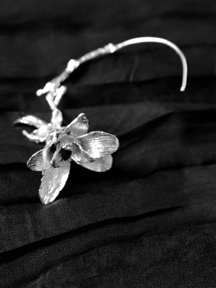 Silver Branch Drop Earring- Single