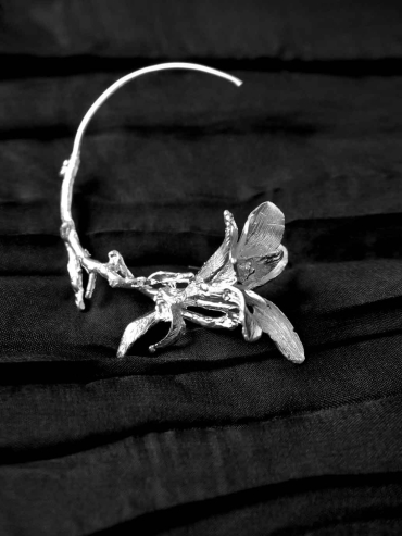 Silver Branch Drop Earring- Single